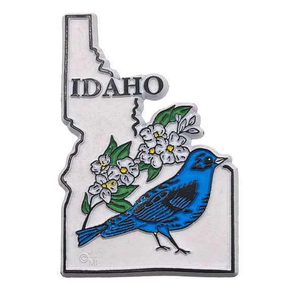 Idaho State Outline Refrigerator Magnet Vintage Bluebird Syringa Travel Souvenir - Picture 6 of 6